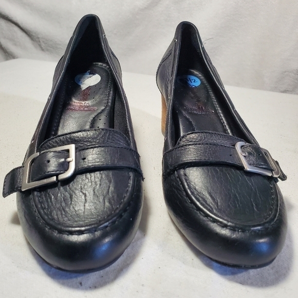Rockport Adiprene Buckled Black Leather Loafer Block Heel Size US 6.5 - Picture 3 of 15